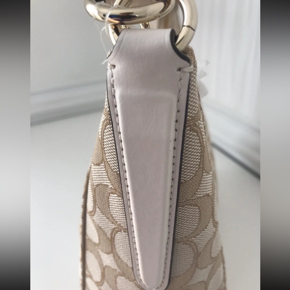 NWT COACH SIGNATURE CELESTE CONVERTIBLE HOBO F58327 CHALK - Picture 9 of 11